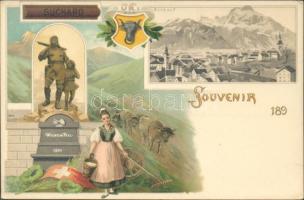 Altdorf, Suchard chocolate, advertisement, litho