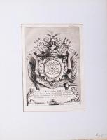 1721 Francia nemesi címer rézmetszet paszpartuban / French coat of arms etching in paspartu 28x36 cm