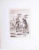 1721 Háborúba induló római katonák. Rézmetszet paszpartuban / Roman soldiers going to war. Etching in paspartu 28x36 cm