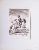 1721 Dragonyos katona. Rézmetszet paszpartuban / 1721 French soldier. Etching in paspartu 28x36 cm