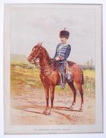 Lovas katona. Kőnyomat igényes paszpartuban / Cavalry soldier. Lithography in paspartu 34x40 cm