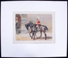 Lovas testörségi katona. Kőnyomat igényes paszpartuban / First life-guard soldiers. Lithography in p...
