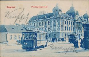 Nagyvárad Palace of finance, trams