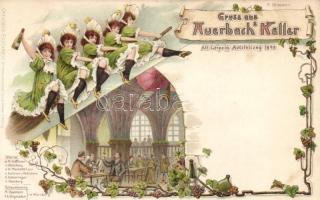 Leipzig, Auerbach's Cellar, Industrial and Commercial Exhibition in 1897, litho