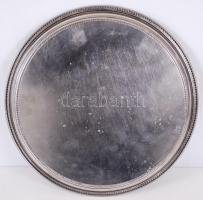 Ezüstözött fém tálca, II. Erzsébet 25 éves uralkodásának emlékére, jelzett jó állapotban, d:26 cm 
/...