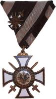 Poroszország 1914-1918. "Frontharcos Háborús Kereszt kardokkal" zománcozott kitüntetés miniatűrrel és mellszalaggal T:2- Prussia 1914-1918. War Cross with swords and with miniature on ribbon C:VF