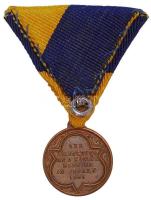 1895. "Ferenc József / Hadgyakorlat Magyarországon" Br emlékmedál sárga kék mellszalagon T...