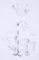 Carlsbad Carl Knoll, kör alakú nagy tál, grófi címerrel, jelzett, hibátlan, kopott d: 40 cm