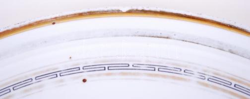 Carlsbad Carl Knoll, kör alakú nagy tál, grófi címerrel, jelzett, hibátlan, kopott d: 40 cm