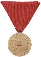 ~1930. "Magyar Kir. Csendőrség / Invictus Enim Morior" Br medál mellszalagon T:1- Hungary ~1930. Gendarmerie of Hungary / Invictus Enim Morior Br medallion on ribbon C:AU