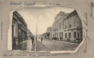 Lugos Széchenyi street, Café Strasser, bank