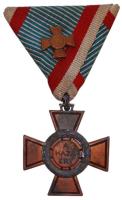 1942. "A Tűzkereszt II. fokozata" kitüntetés  miniatűrrel díszített mellszalagon, adományozói okirattal T:2,2- Hungary 1942. Hungarian Fire Cross 2nd class, miniature on wartime ribbon and with awarding warrant C:XF,VF