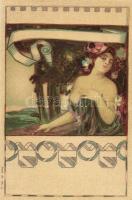 Pre-Raphaelite art card litho