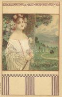 Pre-Raphaelite art card litho