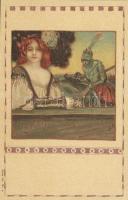 Pre-Raphaelite art card litho