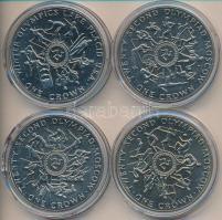 Man-sziget 1980. 1C CuNi (4x) 4 klf variáns "1980. Lake Placid Téli Olimpia" T:1 Isle of Man 1980. 1 Crown CuNi (4x) 4 different type "1980 Winter Olympics - Lake Placid" C:Unc