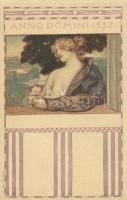 Pre-Raphaelite art card litho