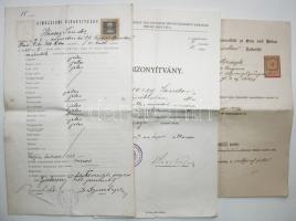 1892-1906 Orvos irat-hagyatéka, benne orvosi bizonyítványokkal