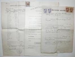 1892-1906 Orvos irat-hagyatéka, benne orvosi bizonyítványokkal