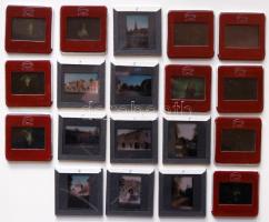 cca1940/1981 19db diapozitív régi családi fotókkal, és modern kőszegi városképekkel, eredeti dobozba...