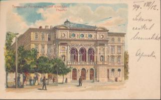 1899 Temesvár Franz Joseph theatre, Geiger litho