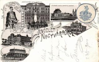 Nagyvárad with synagogue, Dr. József Bulyovszky, litho