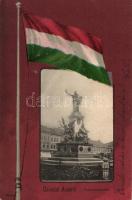 Arad Liberty statue, flag litho