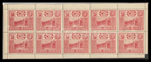 1924 Hohe Rinne IX. szétválóban lévő, néhány helyen a filacsíkhoz tapadt / ragadt sarokhiányos teljes ív (25.000)