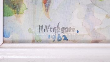 M. Vegboom jelzéssel: Holland táj. Akvarell, papír, üvegezett keretben 52×37 cm