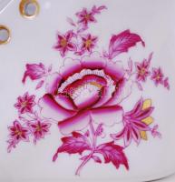 1955 Kézzel festett sorszámozott Nanking bouquet-mintás jelzett Herendi porcelán cipő hibátlan állap...