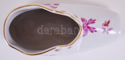 1955 Kézzel festett sorszámozott Nanking bouquet-mintás jelzett Herendi porcelán cipő hibátlan állap...