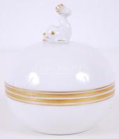 Halacskás Herendi porcelán szelence / Herend chinaware box 12x11 cm