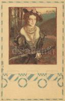 Pre-Raphaelite art card litho