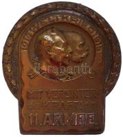 Osztrák-Magyar Monarchia 1914-1915. "11. Hadsereg 1914-15" tombak sapkajelvény (29x25mm), készítő: Bildhauer Gurschner, Wien VII/2 T:2 Austro-Hungarian Monarchy 1914-1915. "11. Armee / MIT VEREINTER KRAFT!" tombac cap badge (38x25mm) maker: Bildhauer Gurschner, Wien VII/2 (29x25mm) C:XF
