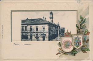 Zenta town hall, coat of arms Emb. litho