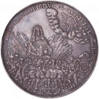 1686. I. Lipót Buda visszavételének alkalmából Körmöcbányán veretett nagyméretű Ag emléktallér. Szig...