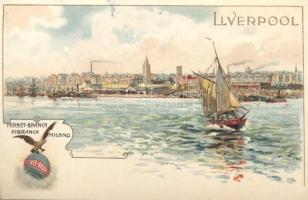 Liverpool with the advertisement of Fernet Branca, litho