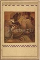 Pre-Raphaelite art card litho