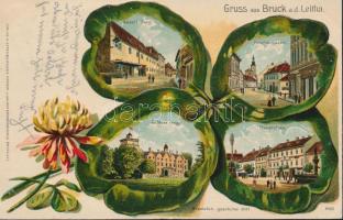 Lajtabruck, Bruck an der Leitha, clover Emb. litho