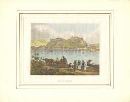 cca 1840 Esztergom színezett acélmetszet / colored steel-engraving 16x12 cm