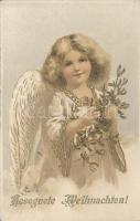 Christmas, angel, litho