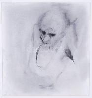 Szalay Lajos (1909-1995): Mitológiai jelenet. Tus, papír, jelzett, üvegezett keretben, hátoldalán fé...