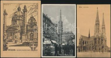 22 db régi képeslap, ausztriai templomokról