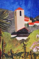 P. Luvinage jelzéssel: Mediterrán táj. Olaj, vászon, 71x52cm