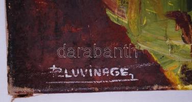 P. Luvinage jelzéssel: Mediterrán táj. Olaj, vászon, 71x52cm