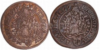 1669K-B 6Kr Ag + 1671K-B 6Kr Ag "I. Lipót" Körmöcbánya (3.03g)/(2.82g) T:2-,2
Hungary 1669...