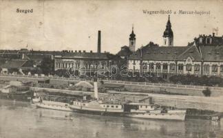 Szeged Wágner fürdő Marcur gőzhajó (Rb)