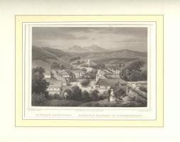 cca 1840 Ludwig Rohbock: Előpatak Erdélyben acélmetszet paszpartuban / Előpatak in Transylvania steel-engraving 32x22 cm