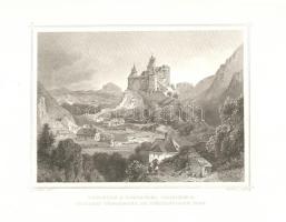 cca 1840 Ludwig Rohbock: Törcsvár a Törcsvári szorosban Erdélyben acélmetszet / Törtzburg in Transylvania steel-engraving lapméret / page: 32x22 cm