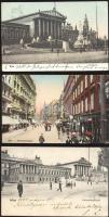 Vienna 5 db régi képeslap / 5 pieces postcards, Parliament, Kärntner street, Schönbrunn